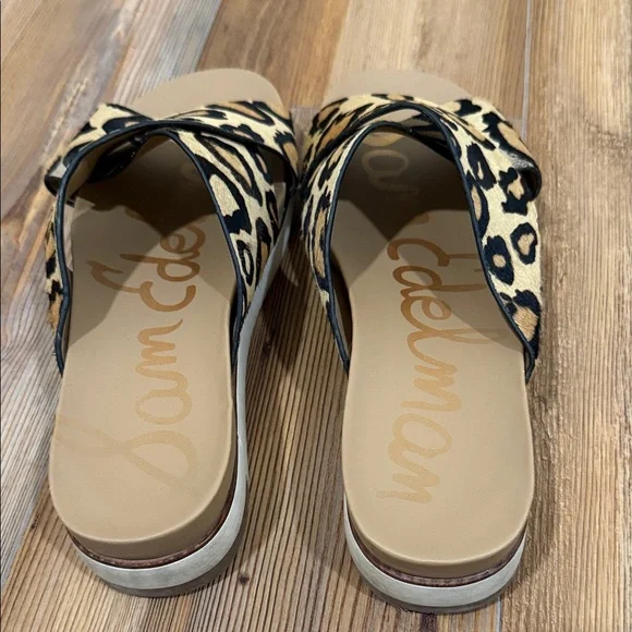 Sam Edelman Tan and Black Leopard Sandals - Picture 2 of 5